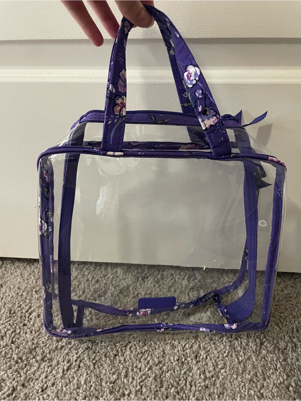 Vera Bradley Clear Purple Floral-Trim Tote Bag - Women